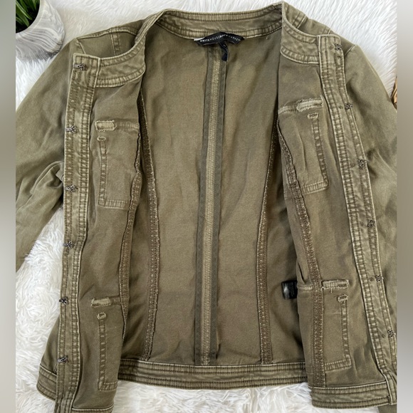 White House Black Market Distressed Military Style Utility Jacket - NWOT - Picture 5 of 11